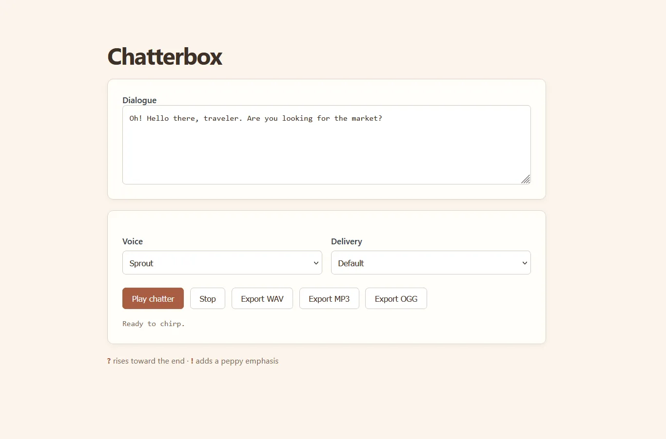 Preview of ChatterBox